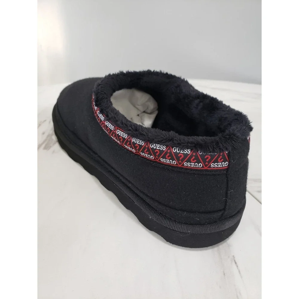 NEW GUESS SIZE 10 Walter Buffalo Check Lining Slip On‎ Slippers Black House Shoe